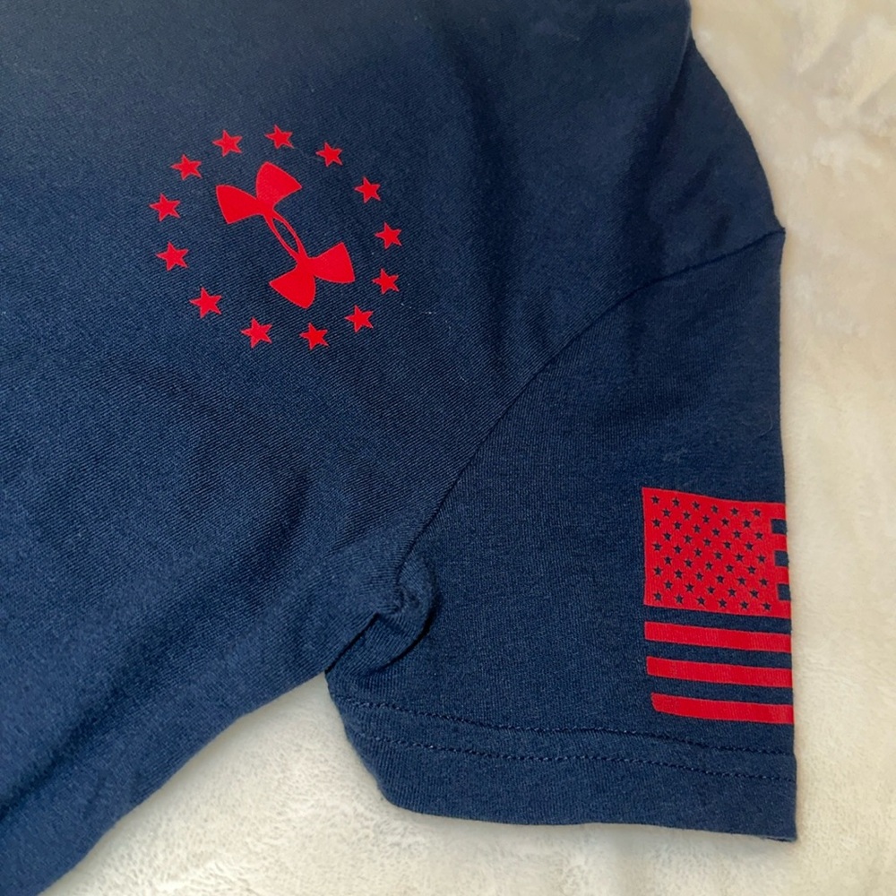 Boys YSM Under Armour Freedom navy T-shirt